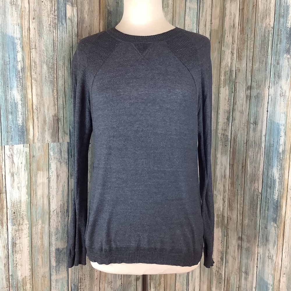 NSF 100% cotton sweater, gray, size small